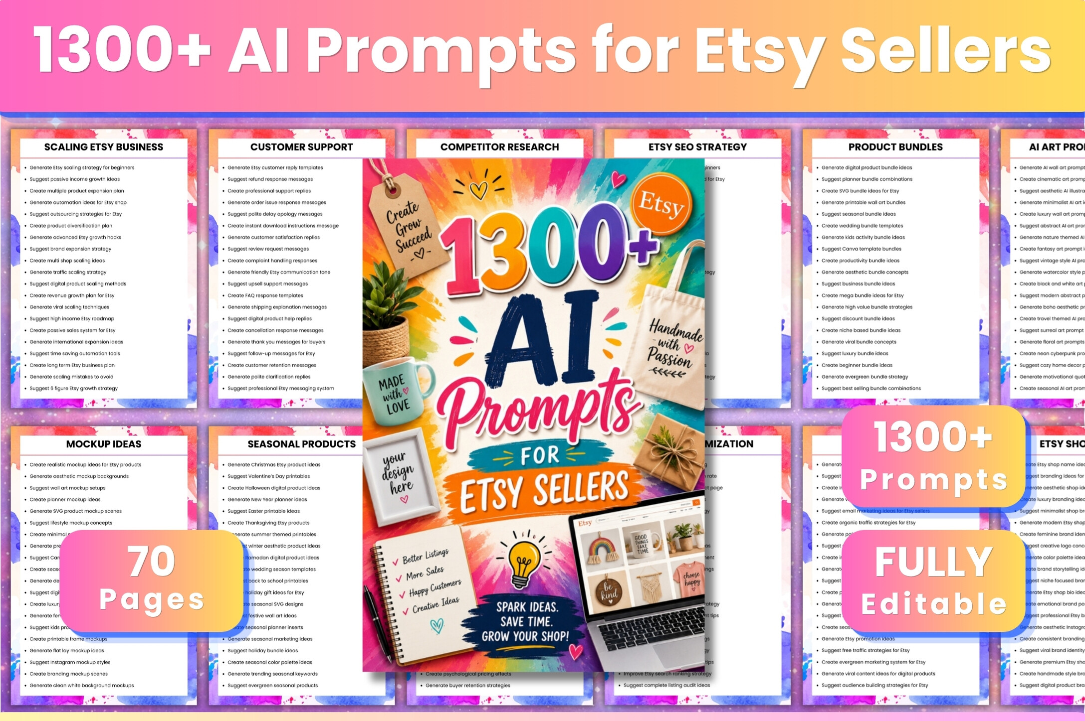1300+ AI Prompts for Etsy Sellers