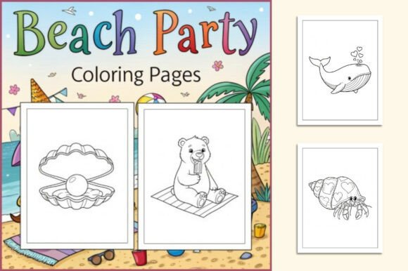 Beach Party Coloring Pages for Kids