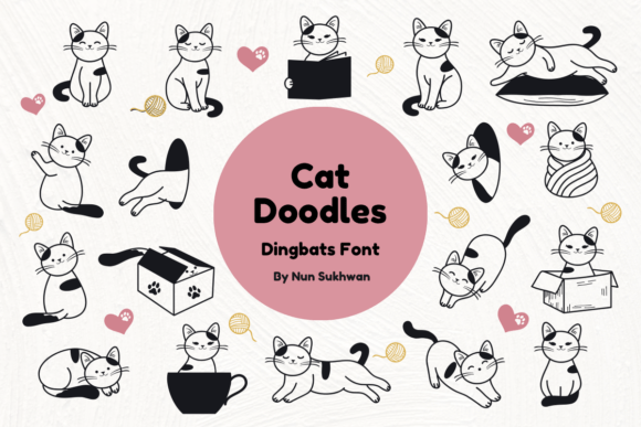 Preview of Cat Doodles dingbat font