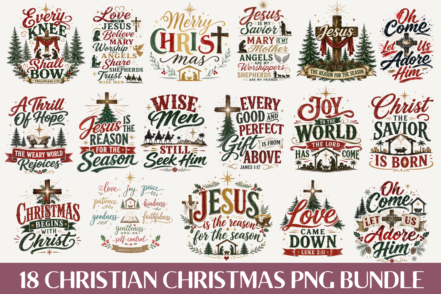 Christian Christmas PNG Bundle