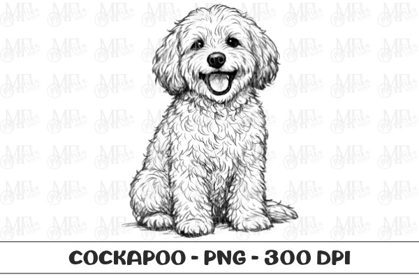Cockapoo Dog Sketch PNG Graphic by MoxiFikaDesignCo · Creative Fabrica