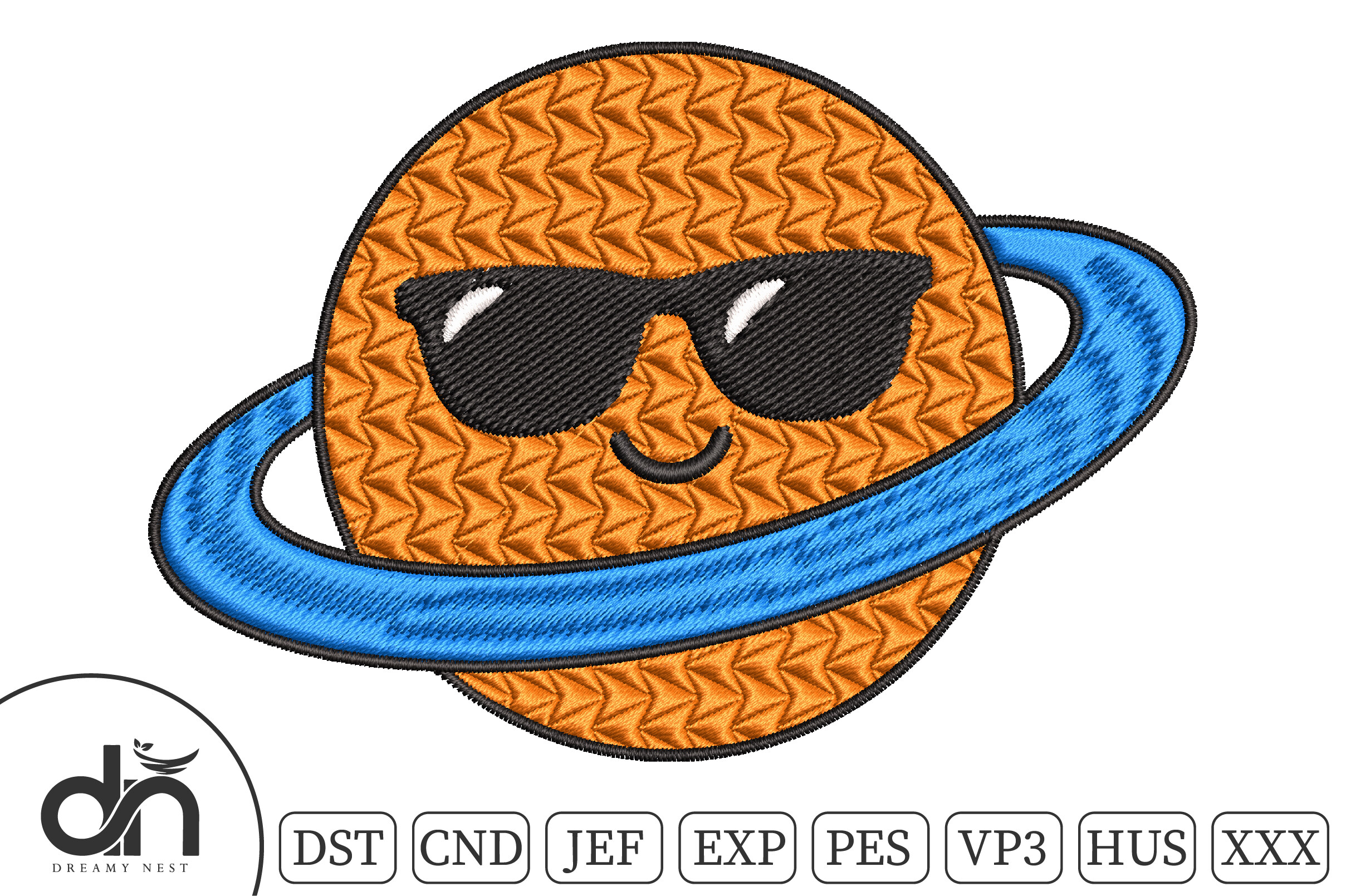 Cool Planet Saturn Sunglasses Embroidery