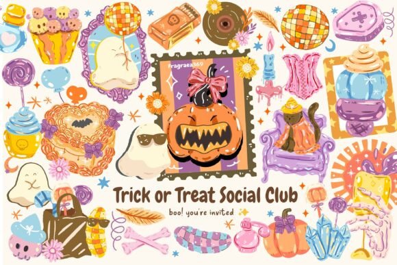 Cute Retro Halloween Trick or Treat SVG