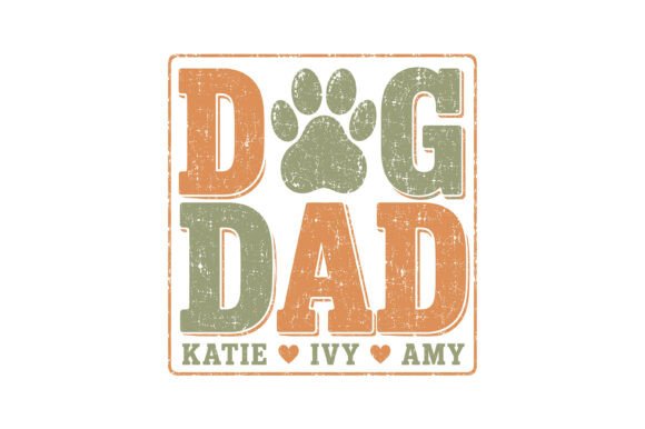 Customizable Dog Dad SVG with editable pet names for Cricut Design Space