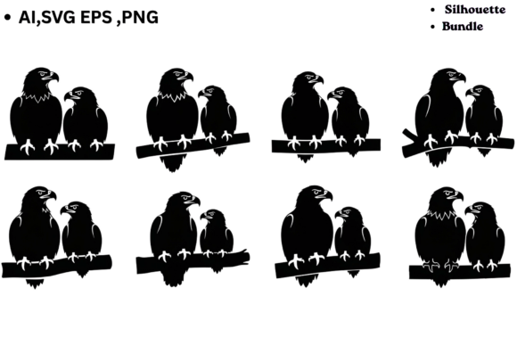 Eagle Couple Silhouette SVG Bundle