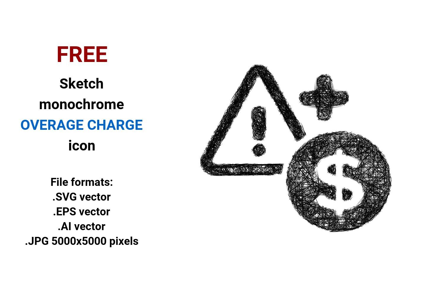 FREE Sketch Overage Charge Icon Graphic by davidzydd · Creative Fabrica