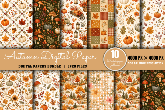 Fall Digital Paper Pack, Digital Paper