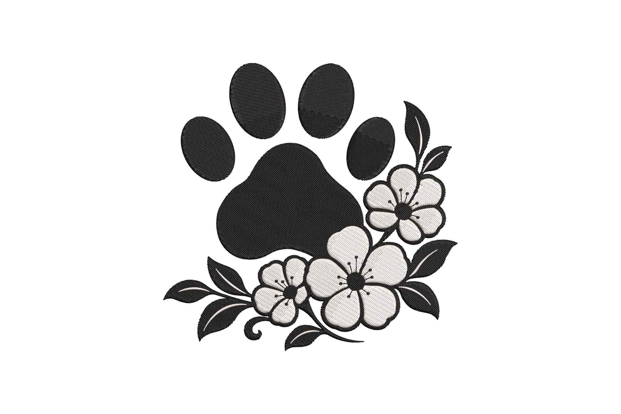 Floral Paw Print