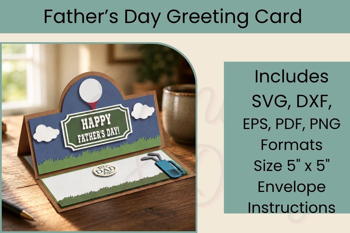 Golf Father’s Day SVG Card for golf loving dads