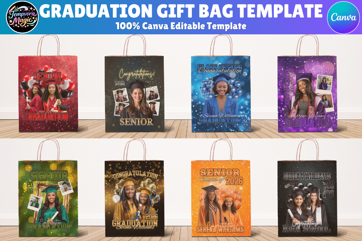 Graduation Gift Bags Bundle Template