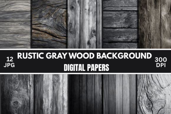 Gray Wood Background Paper Bundle