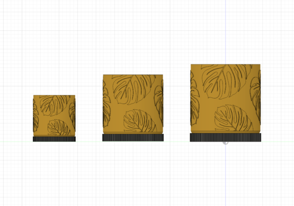 Monstera Planter & Tray STL Files - 3 Sizes, Boho Succulent Pot - Image 4