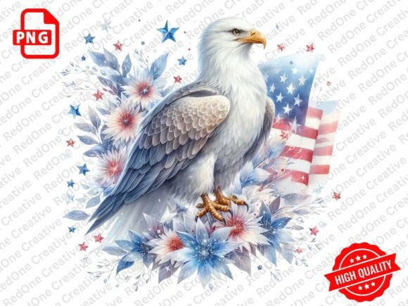 Patriotic Bald Eagle PNG Clipart Bundle · Creative Fabrica