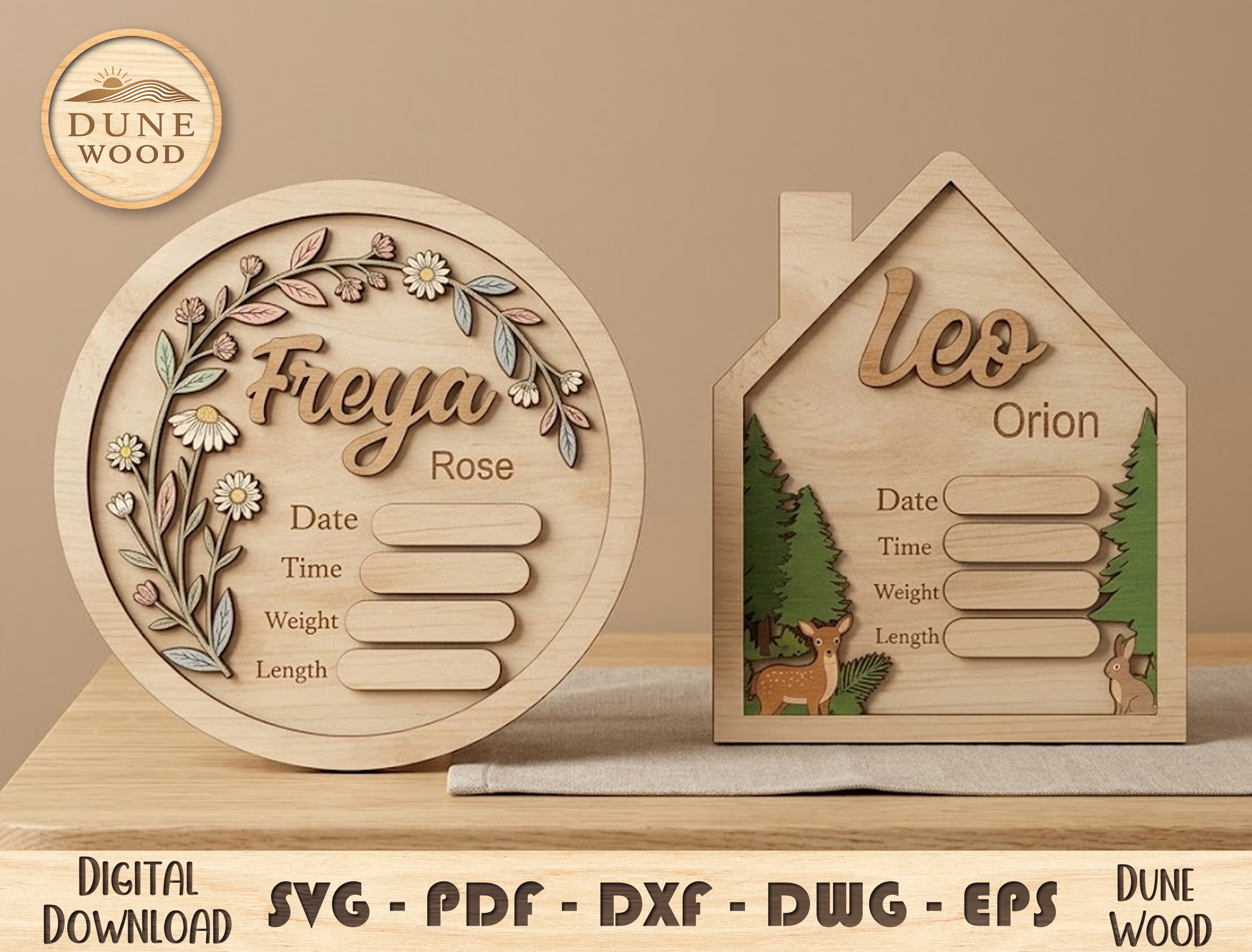 Personalized Baby Birth Stats Signs · Creative Fabrica