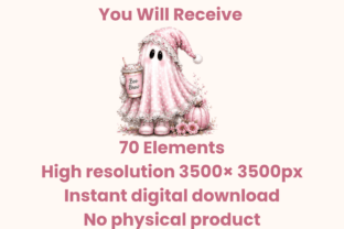 Pink Ghost Clipart Bundle Graphic by Andreea Eremia Design · Creative ...