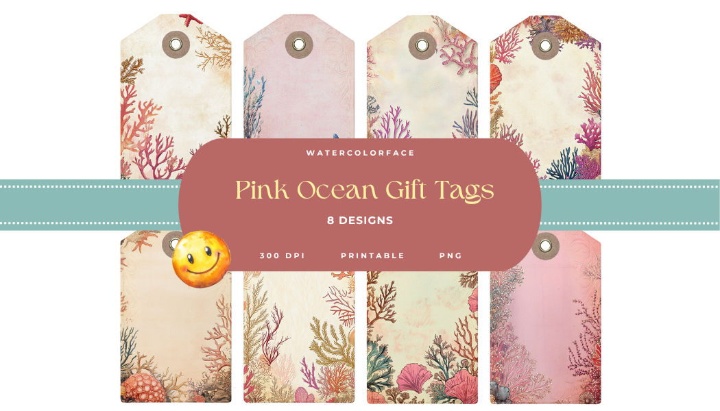Pink Ocean Gift Tags