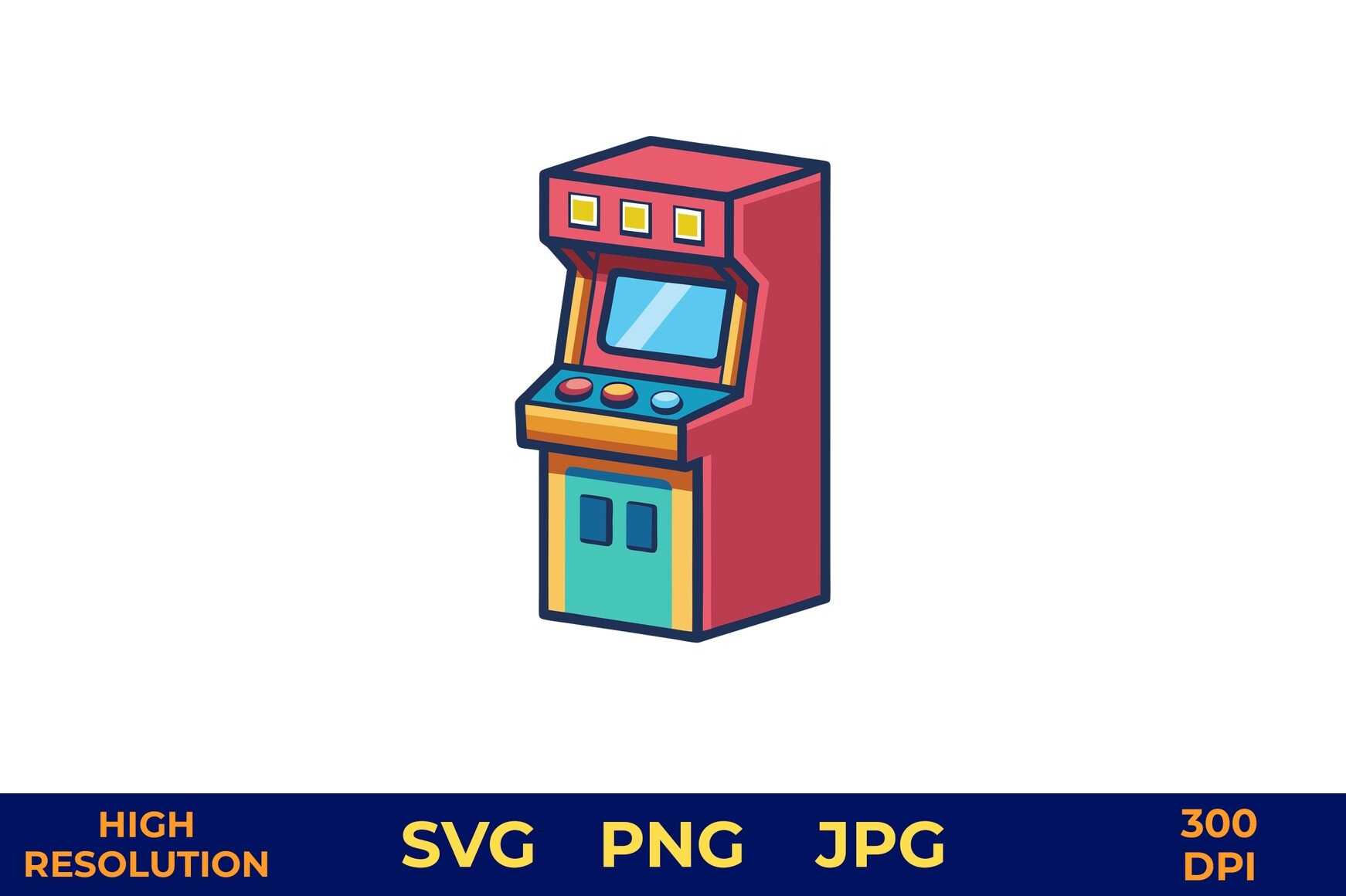 Retro Arcade Machine Vector in Bold