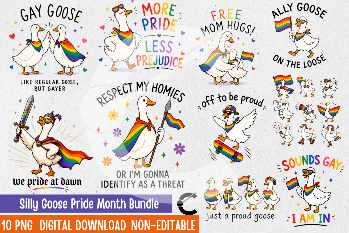 Silly Goose Pride Month Bundle Graphic by Crimson Rain Digital ...