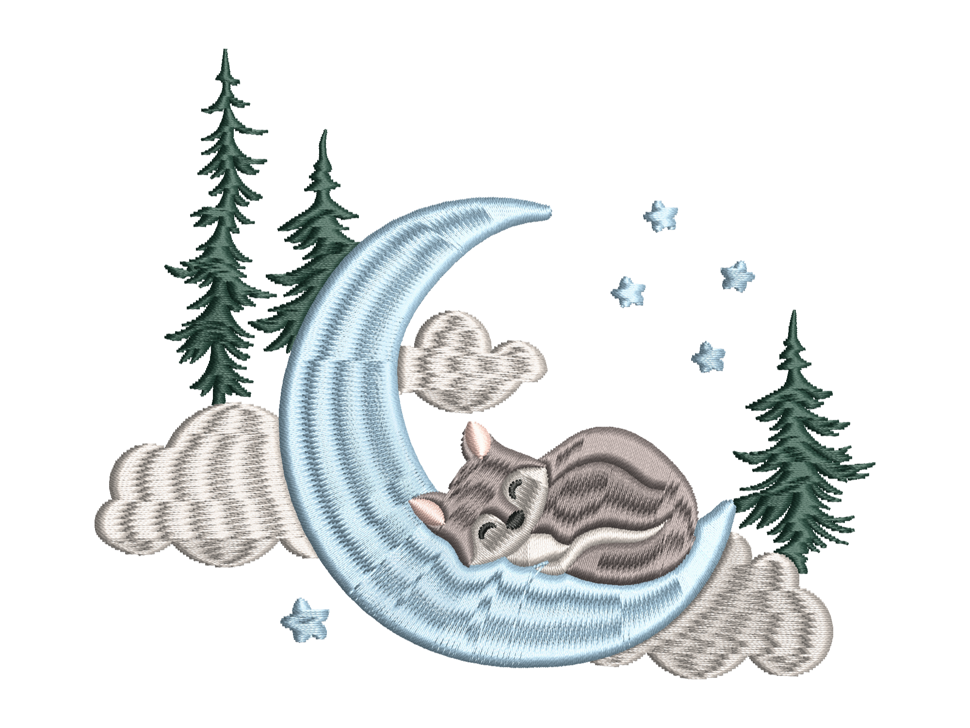 Sleeping Wolf Cub Moon Design