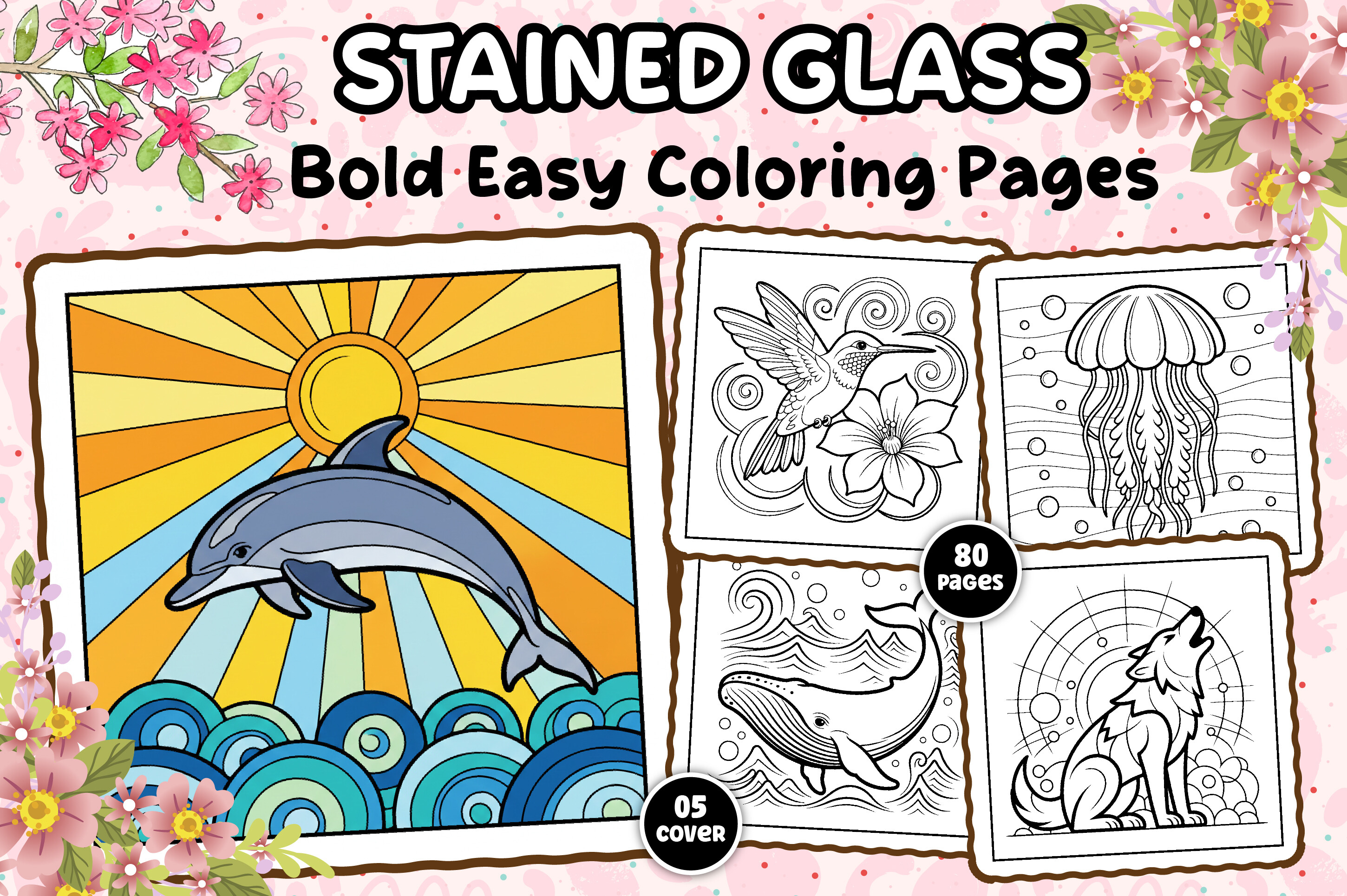 Stained Glass Coloring Page for Adults