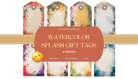 Watercolor Splash Splatter Gift Tags