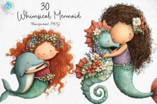 Whimsical Mermaid Clipart Bundle Graphic by Craft Art · Creative Fabrica