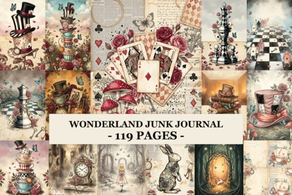 Preview of Wonderland Junk Journal