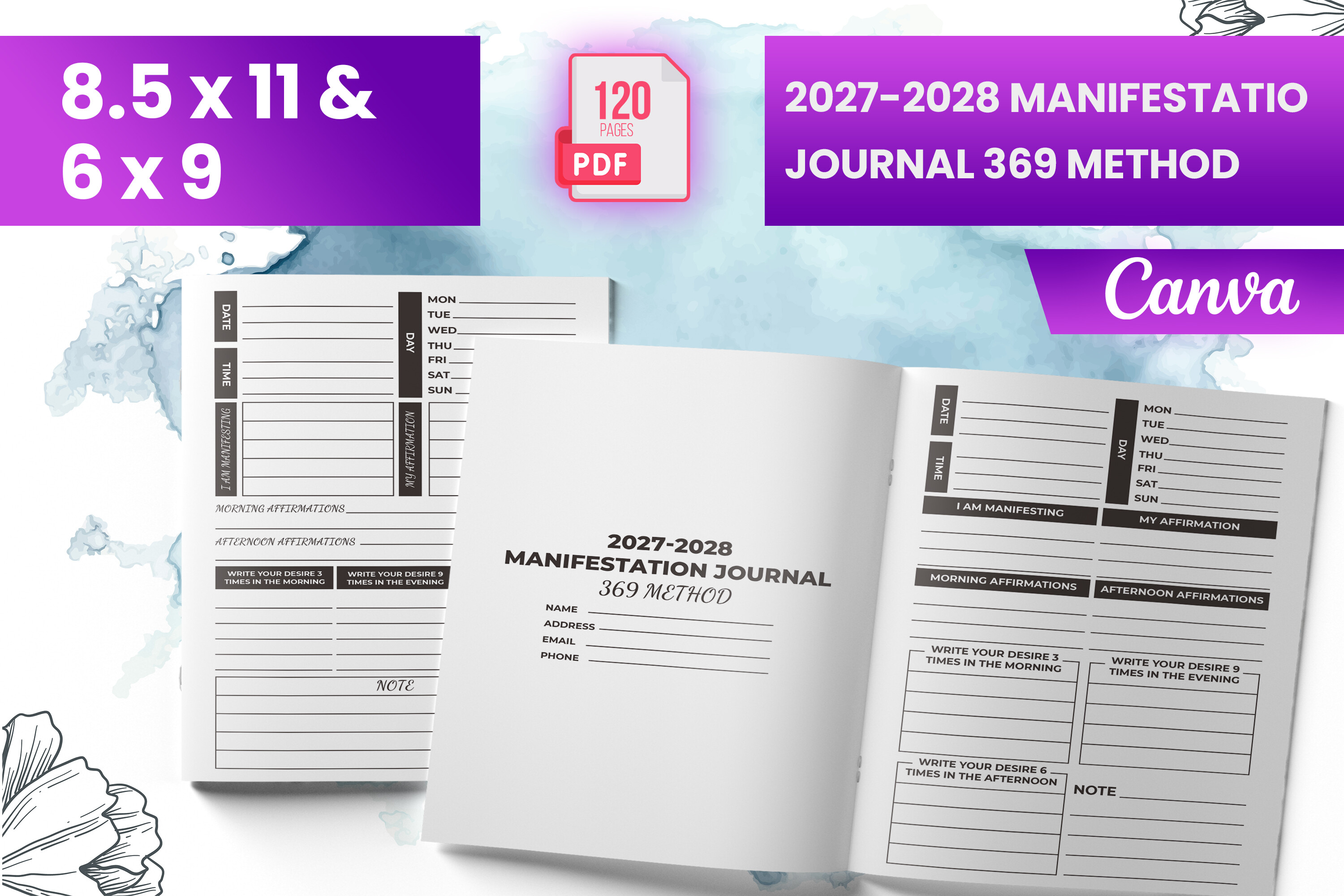 2027-2028 Manifestation Journal 369 Meth Graphic by Boss Designer ...