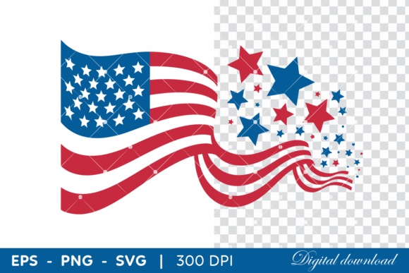 American Flag With Stars Patriotic USA Graphic By Winddiii Creative American Flag With Stars Patriotic USA Graphic By Winddiii Creative