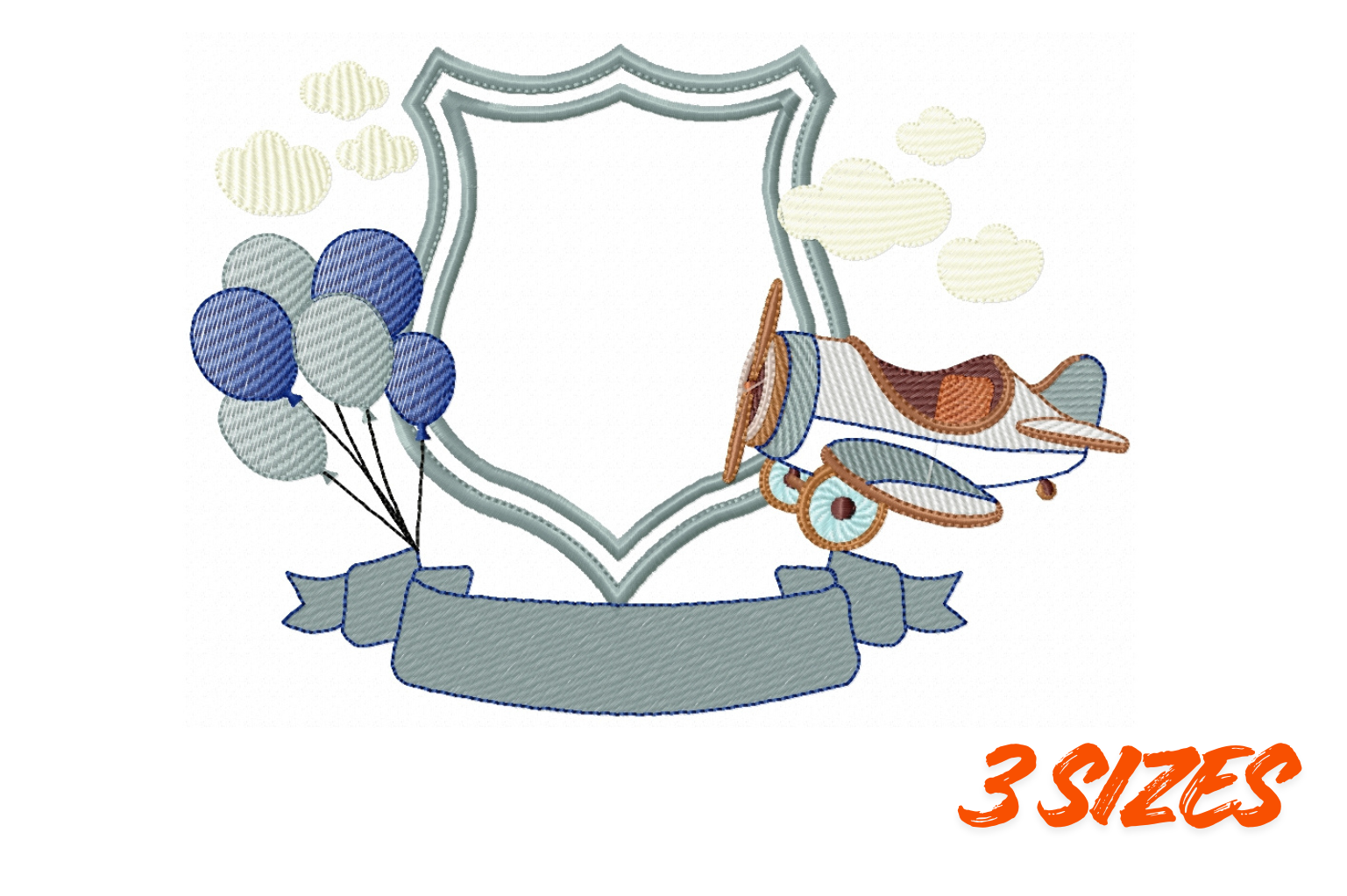 Aviator Baby Frame Embroidery Design