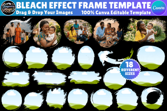 Bleach effect paint splash Canva frames