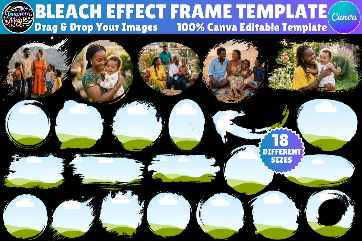Bleach Effect Paint Splash Canva Frames