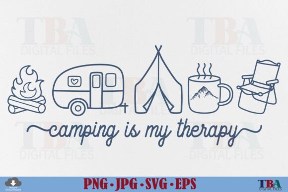 Camping Quote, Camping is My Therapy Svg