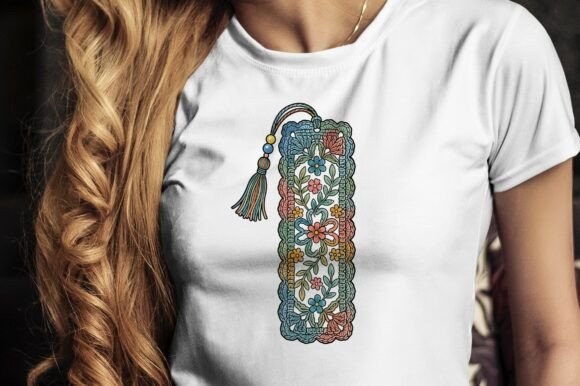 Colorful Crochet Bookmark with Floral