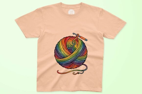 Colorful Yarn Ball with Crochet Hook
