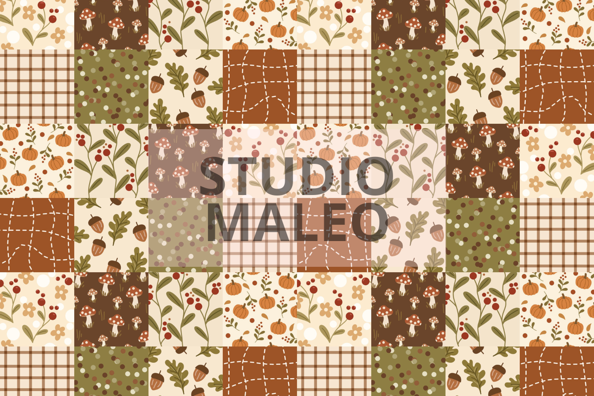 Cozy Autumn Patchwork Fall Pattern