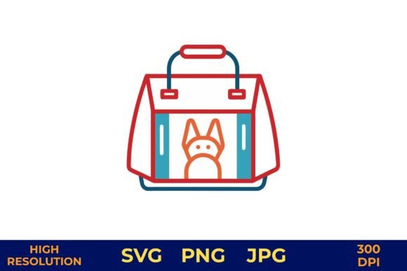 Cute dog peeking out of a clear airline-style pet carrier vector design