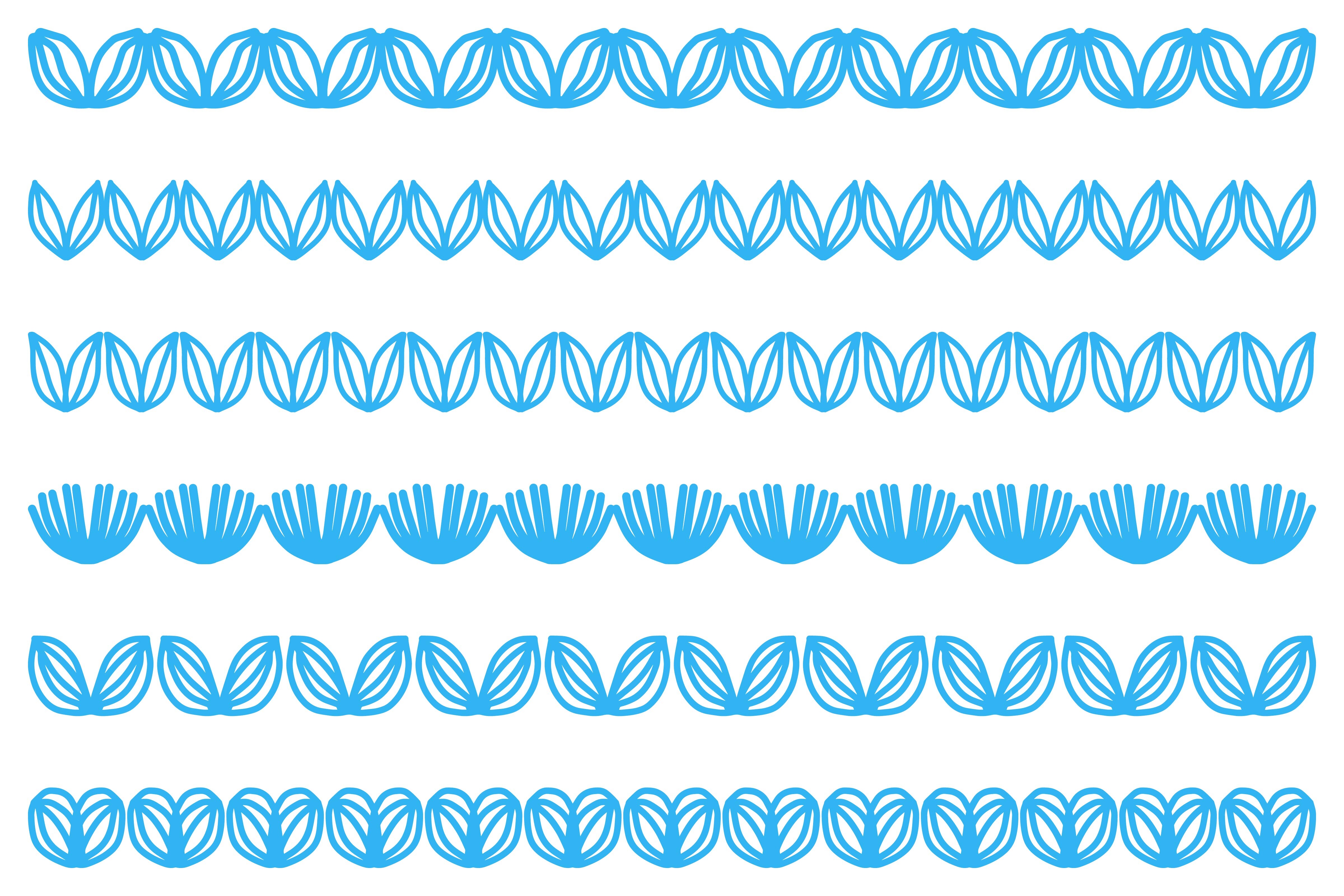 Decorative Botanical Border Design Set