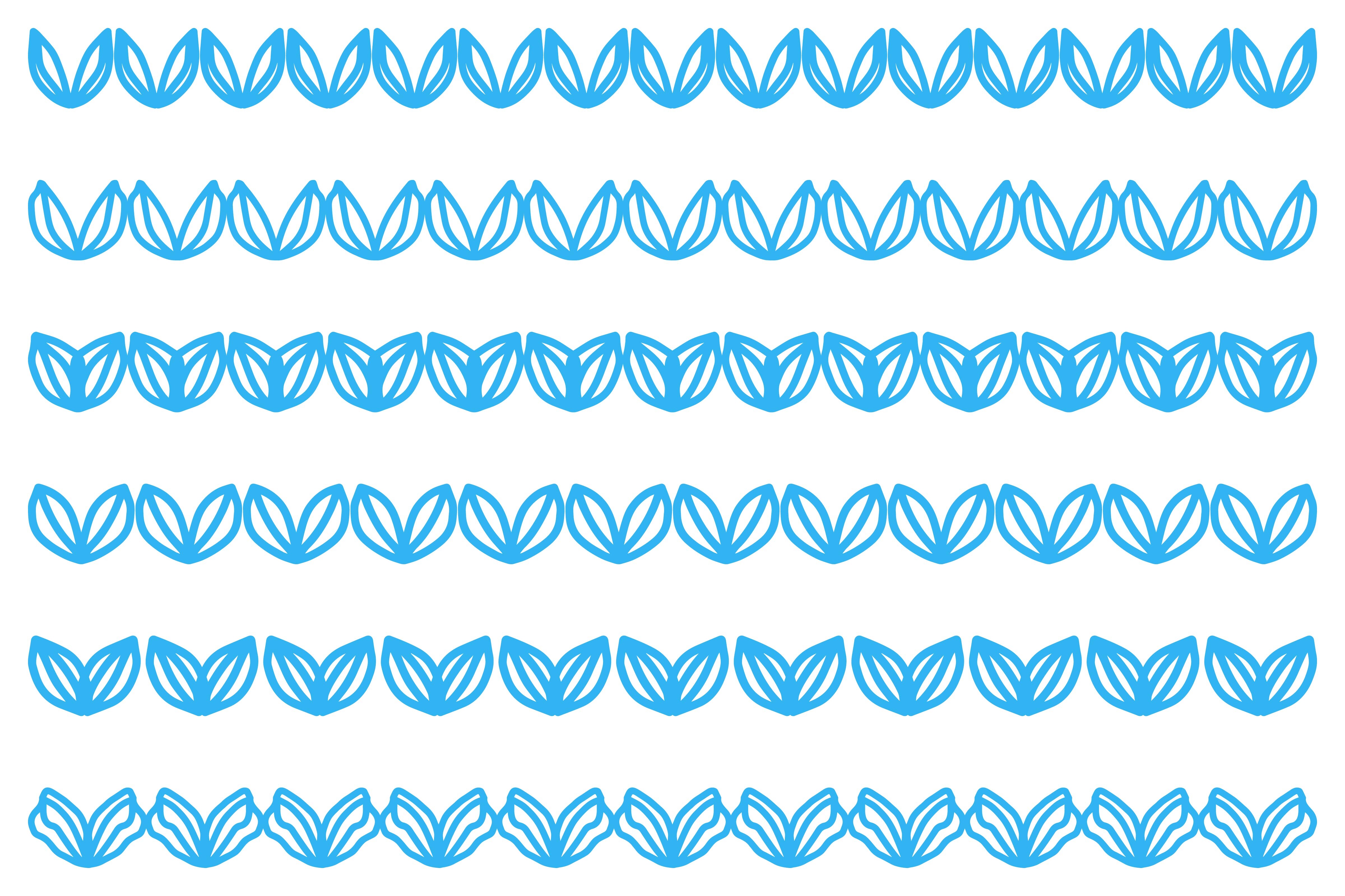 Decorative Botanical Border Design Set