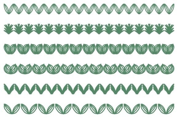 Decorative Botanical Border Design Set