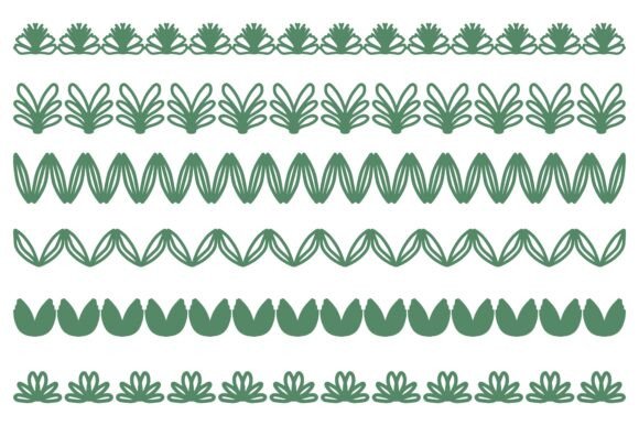 Decorative Botanical Border Design Set