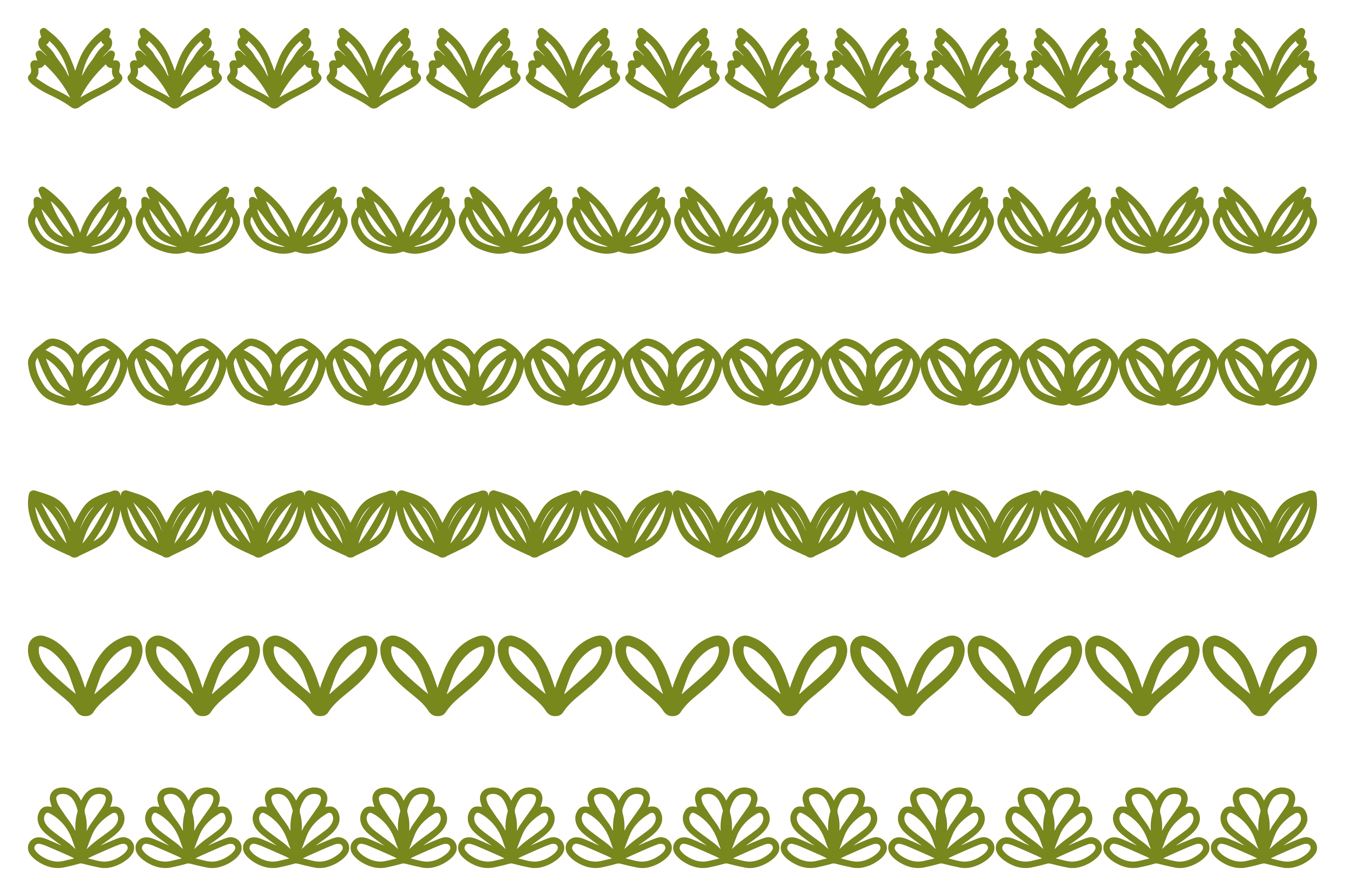 Decorative Botanical Border Design Set