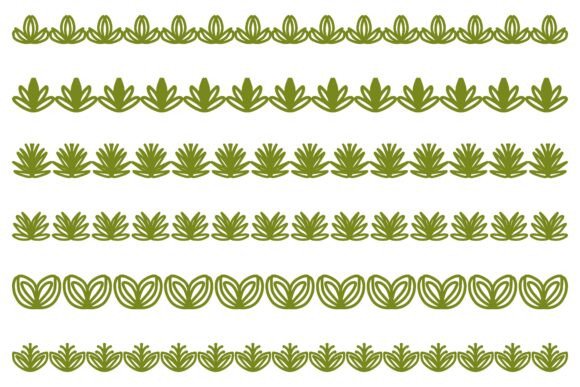 Decorative Botanical Border Design Set
