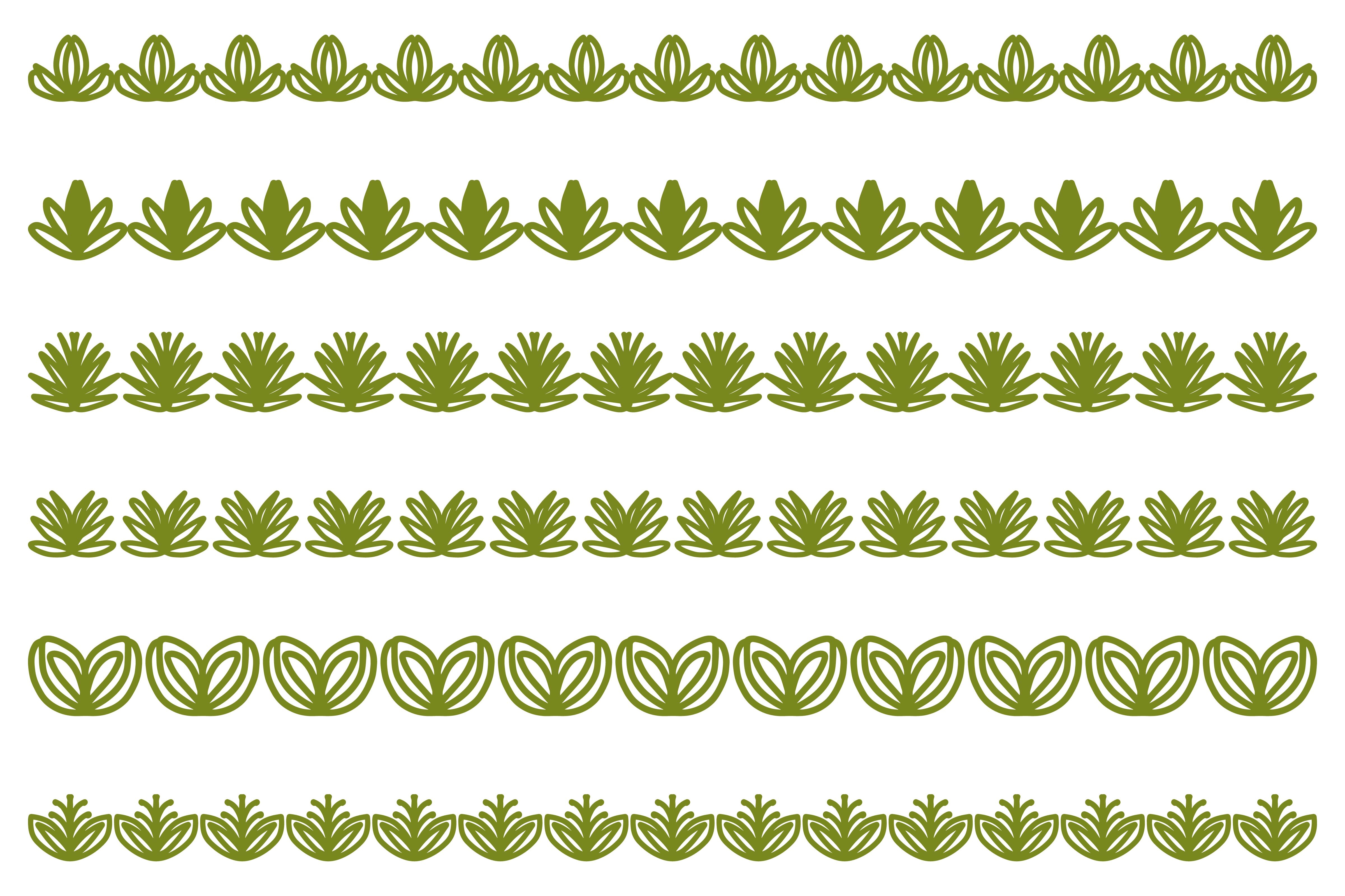 Decorative Botanical Border Design Set