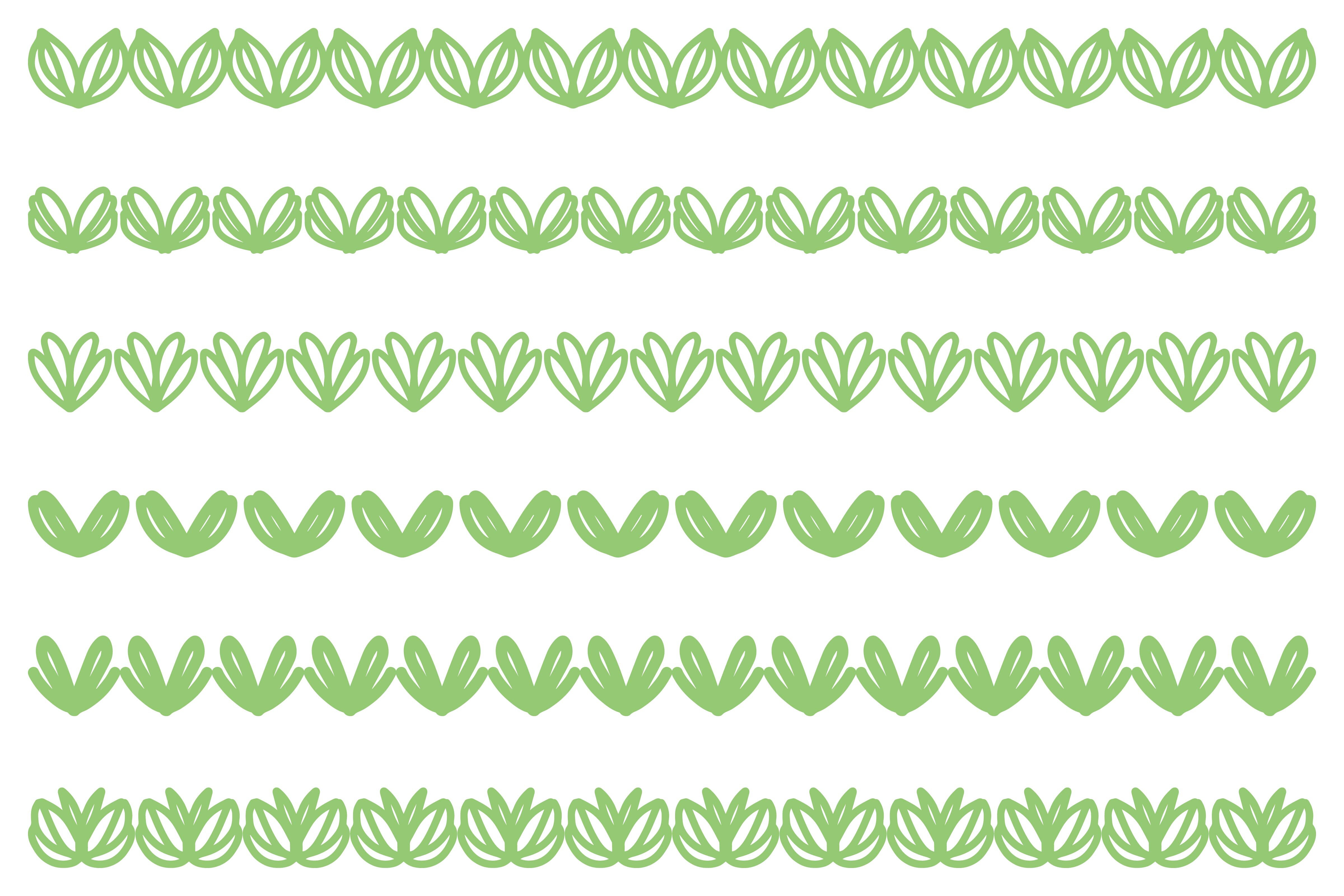 Decorative Botanical Border Design Set