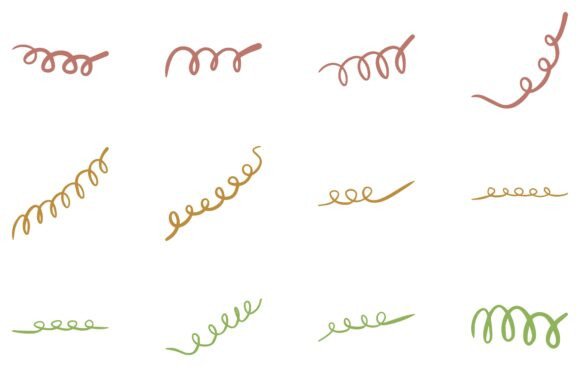 Decorative Spiral Line Design Set