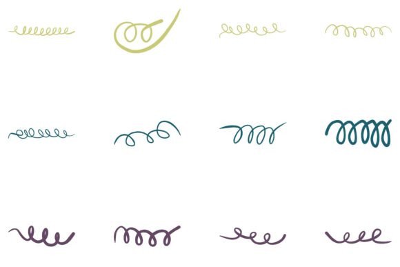 Decorative Spiral Line Design Set