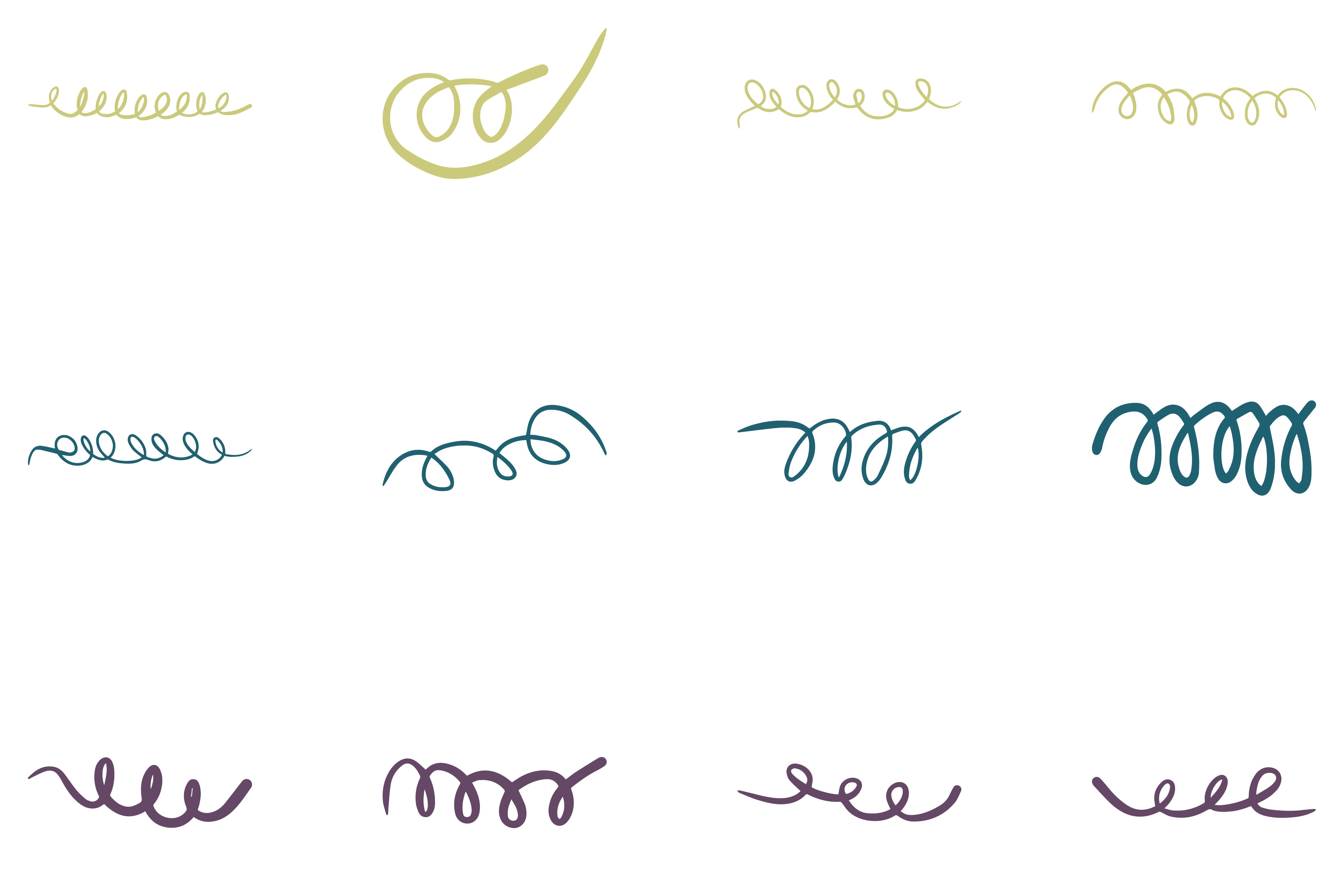 Decorative Spiral Line Design Set