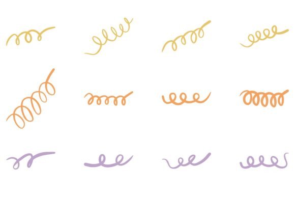 Decorative Spiral Line Design Set