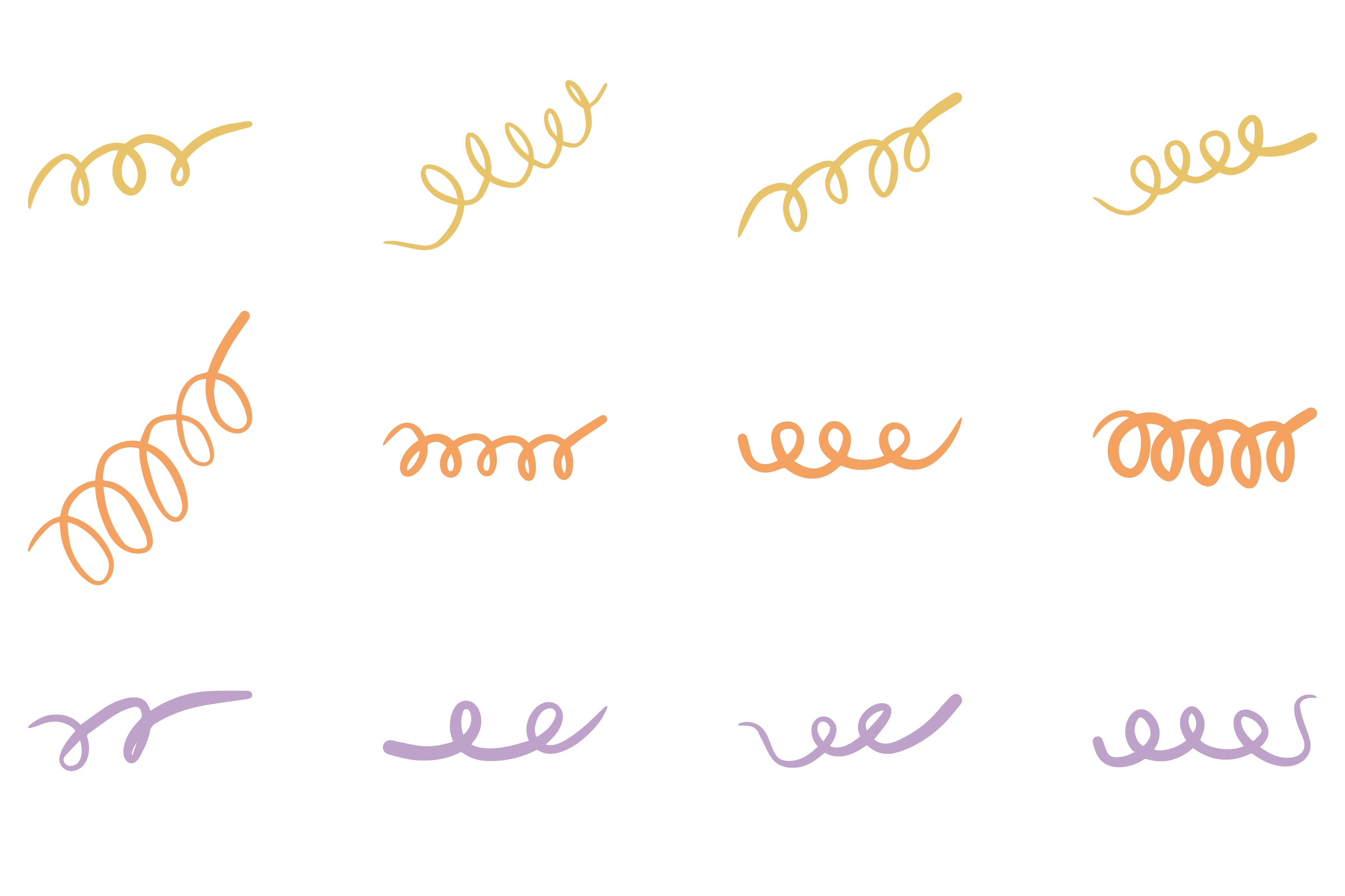 Decorative Spiral Line Design Set
